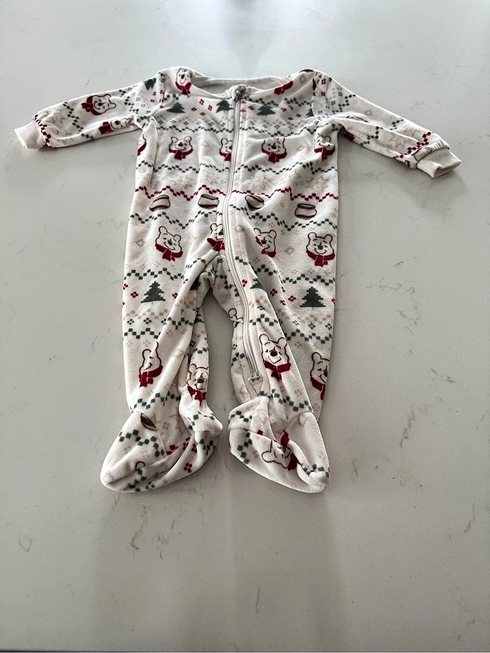 Disney Baby footie White & Red Baby 6M